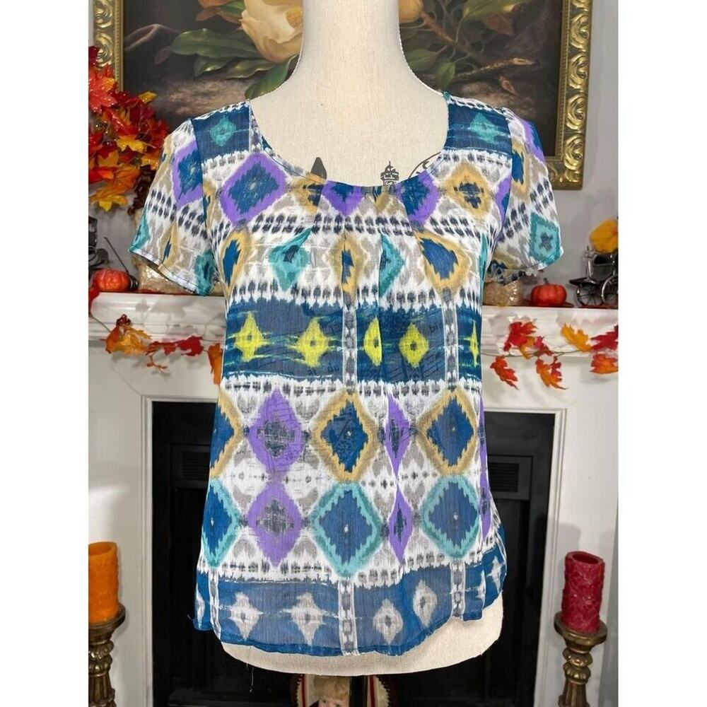 Freebird Women’s Sheer Polyester Blouse Shirt Size Small